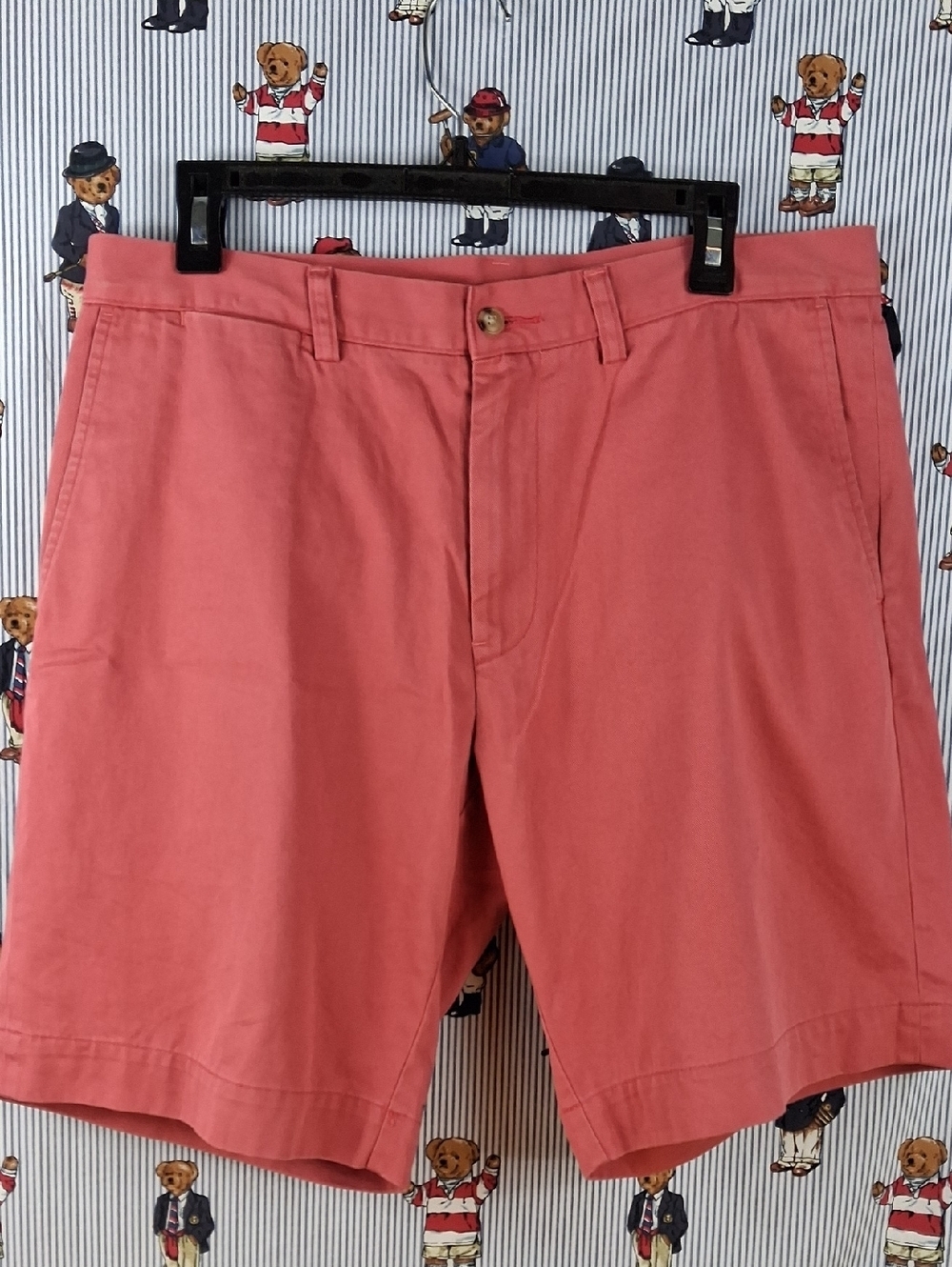 Polo Ralph Lauren Classic Fit Flat Front Salmon Casual Preppy SZ 34 Chino Shorts